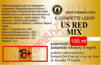 US RED MIX poj. 100ml INAWERA LIQUID bez nikotyny