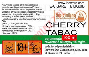 CHERRY TABAC 18mg/ml poj. 100ml LIQUID INAWERA