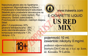 US RED MIX poj. 10ml INAWERA LIQUID bez nikotyny