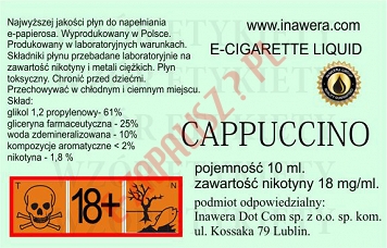 CAPPUCCINO 18mg/ml poj. 10ml BAYCA LIQUID