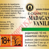 MADAGASKAR VANILLY 18mg/ml poj. 10ml LIQUID INAWERA