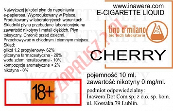 CHERRY poj. 10ml LIQUID INAWERA bez nikotyny