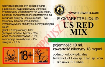 US RED MIX 18mg/ml poj. 10ml INAWERA LIQUID