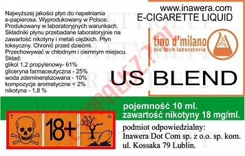 US BLEND 18mg/ml poj. 10ml LIQUID INAWERA