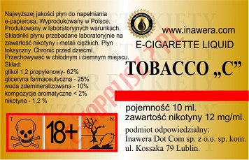 TOBACCO-C 12mg/ml poj. 10ml INAWERA LIQUID