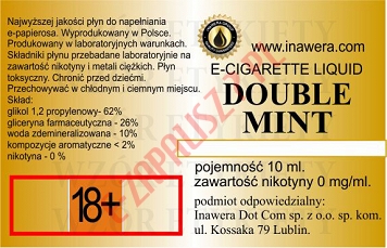 DOUBLE MINT  poj. 10ml INAWERA LIQUID bez nikotyny