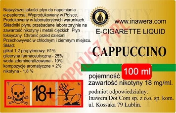 CAPPUCCINO 18mg/ml poj. 100ml INAWERA LIQUID