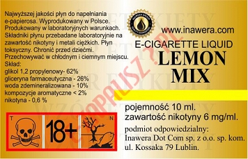 LEMON MIX  6mg/ml poj. 10ml LIQUID INAWERA