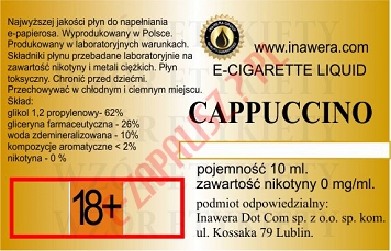 CAPPUCCINO poj. 10ml INAWERA LIQUID bez nikotyny