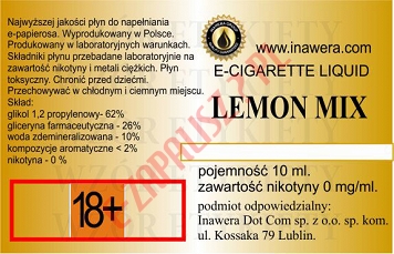 LEMON MIX poj. 10ml LIQUID INAWERA  bez nikotyny