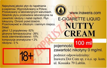 NUTTY CREAM  poj. 100ml INAWERA LIQUID bez nikotyny