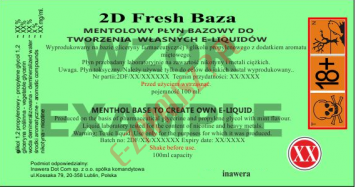 2D FRESH BAZA MIĘTOWA 6mg/ml - 100ml