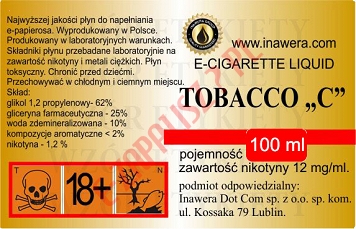 TOBACCO 12mg/ml poj. 100ml INAWERA LIQUID