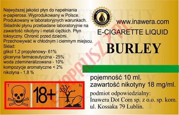 BURLEY 18/ml poj. 10ml INAWERA LIQUID