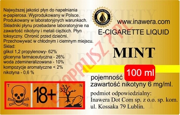 MINT  6mg/ml poj. 100ml INAWERA LIQUID