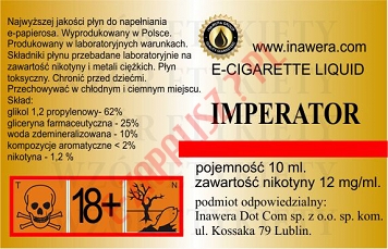 IMPERATOR 12mg/ml poj. 10ml LIQUID INAWERA