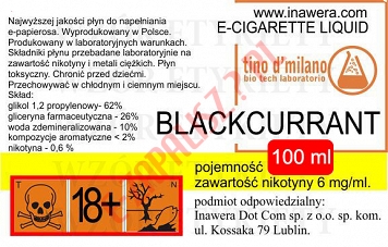 BLACKCURRANT  6mg/ml poj. 100ml LIQUID INAWERA