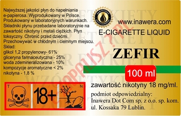 ZEFIR 18mg/ml poj. 100ml LIQUID INAWERA