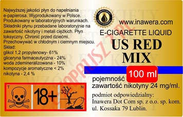 US RED MIX 24mg/ml poj. 100ml INAWERA LIQUID