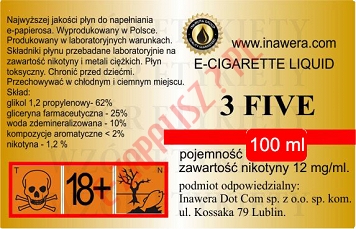 3 FIVE 12mg/ml poj. 100ml INAWERA LIQUID