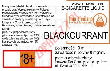 BLACKCURRANT poj. 10ml LIQUID INAWERA bez nikotyny