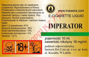 IMPERATOR 18mg/ml poj. 10ml LIQUID INAWERA