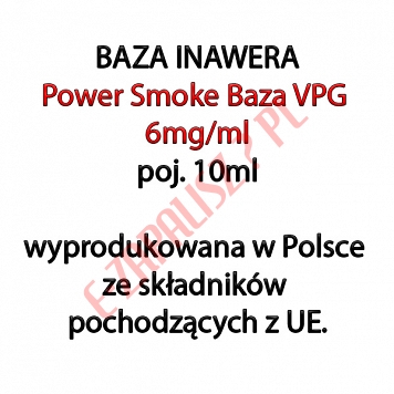 5 x POWER SMOKE BAZA 6mg/ml 10ml, komplet 5 sztuk (50ml)