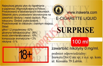 SUPRISE poj. 100ml INAWERA LIQUID bez nikotyny