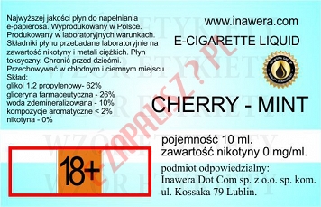 CHERRY-MINT  poj. 10ml DUETY INAWERA LIQUID bez nikotyny