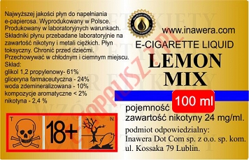 LEMON MIX 24mg/ml poj. 100ml INAWERA LIQUID