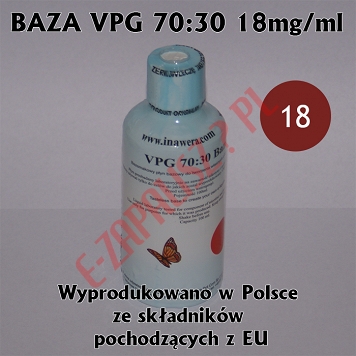 BAZA VPG 70:30 18mg/ml - 100ml baza bez dodatku wody