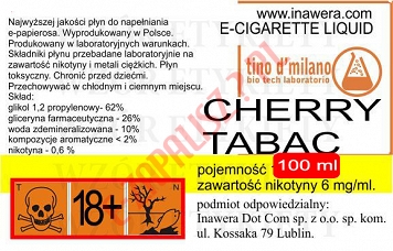 CHERRY TABAC  6mg/ml poj. 100ml LIQUID INAWERA