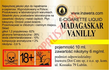 MADAGASKAR VANILLY  6mg/ml poj. 10ml LIQUID INAWERA