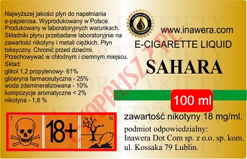 SAHARA 18mg/ml poj. 100ml INAWERA LIQUID