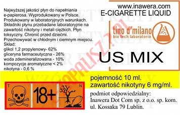 US MIX  6mg/ml poj. 10ml LIQUID INAWERA