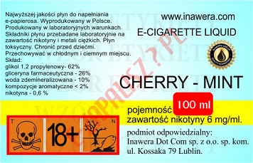 CHERRY-MINT  6mg/ml poj. 100ml DUETY INAWERA LIQUID