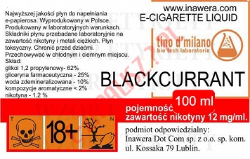 BLACKCURRANT 12mg/ml poj. 100ml LIQUID INAWERA