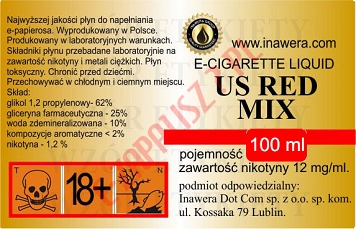 US RED MIX 12mg/ml poj. 100ml INAWERA LIQUID