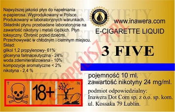 3 FIVE 24mg/ml poj. 10ml LIQUID INAWERA