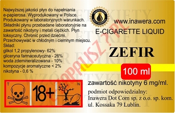 ZEFIR  6mg/ml poj. 100ml LIQUID INAWERA