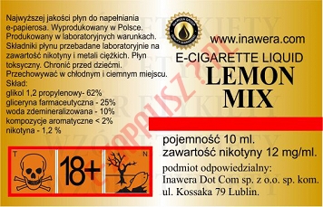 LEMON MIX 12mg/ml poj. 10ml LIQUID INAWERA