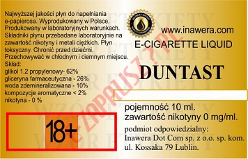 DUNTAST poj. 10ml INAWERA LIQUID bez nikotyny