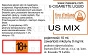 US MIX  poj. 10ml LIQUID INAWERA bez nikotyny