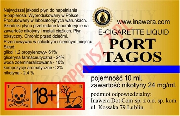 PORT TAGOS 24mg/ml poj. 10ml INAWERA LIQUID - produkt wycofany