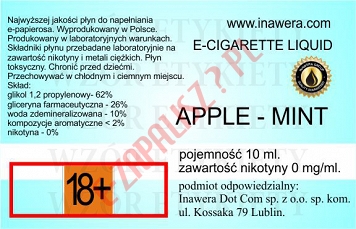 APPLE-MINT poj. 10ml DUETY INAWERA LIQUID bez nikotyny