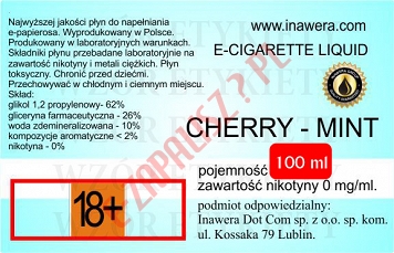 CHERRY-MINT poj. 100ml DUETY INAWERA LIQUID bez nikotyny