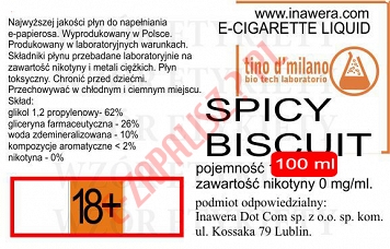 SPICY BISCUIT  poj. 100ml LIQUID INAWERA bez nikotyny