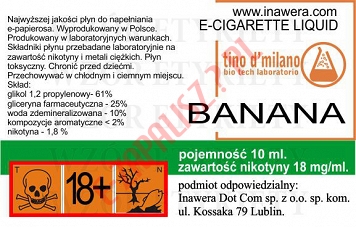 BANANA 18mg/ml poj. 10ml LIQUID INAWERA