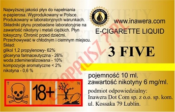 3 FIVE  6mg/ml poj. 10ml LIQUID INAWERA