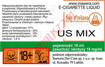 US MIX 18mg/ml poj. 10ml LIQUID INAWERA